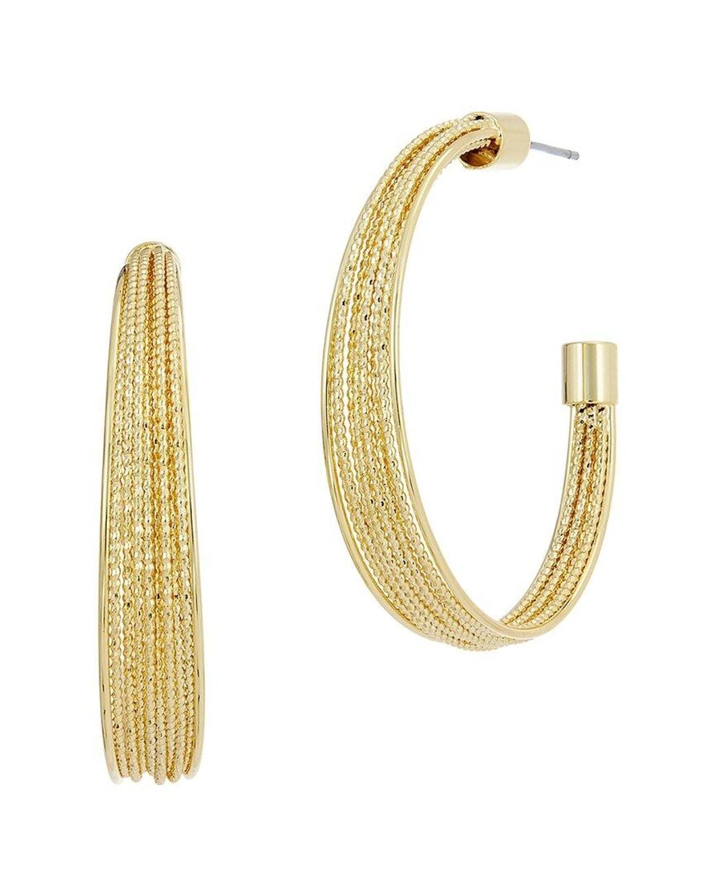Savvy Cie White 18k Plated Hoops