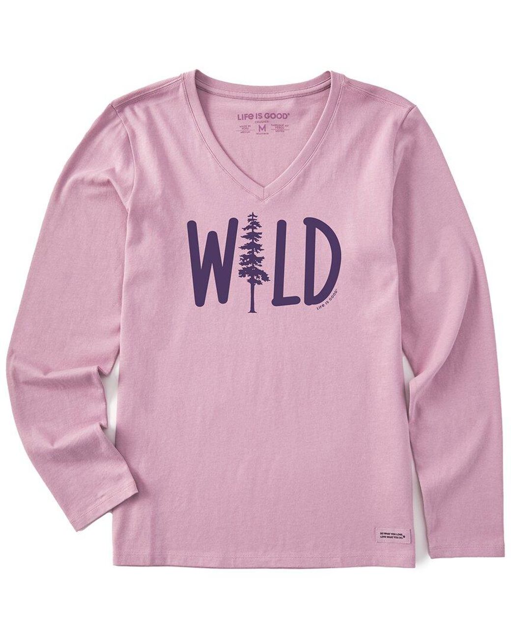 Life Is Good. Pink Crusher V-Neck T-Shirt