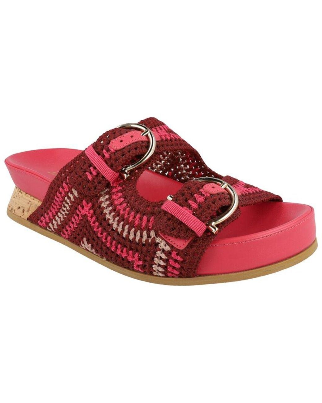 Ferragamo Red Shaula Crochet Sandal