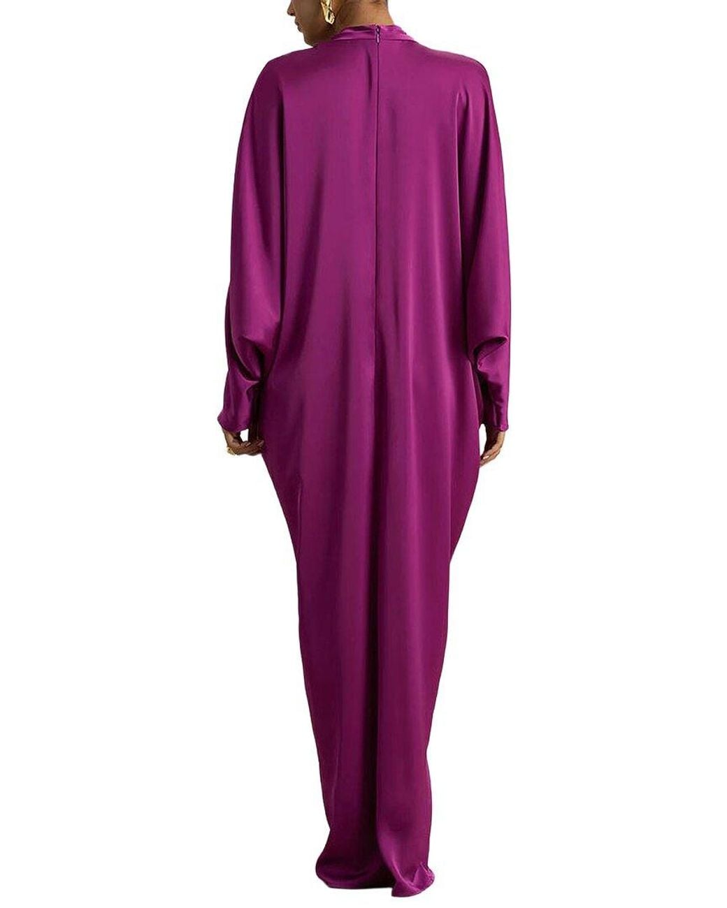 AMINA GLAM Purple Long Sleeve Maxi Dress