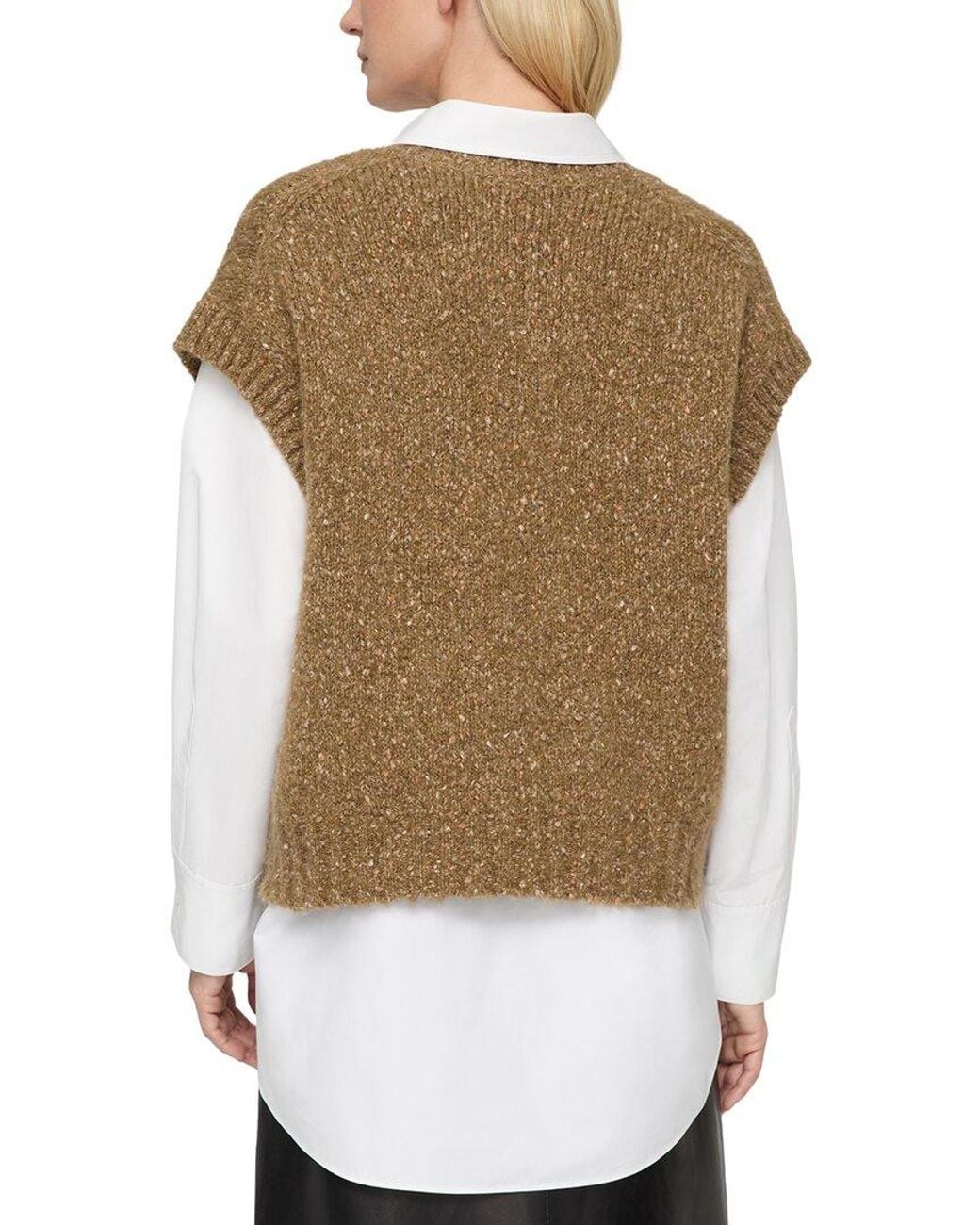 Lafayette 148 New York Brown Alpaca- & Wool-Blend Vest