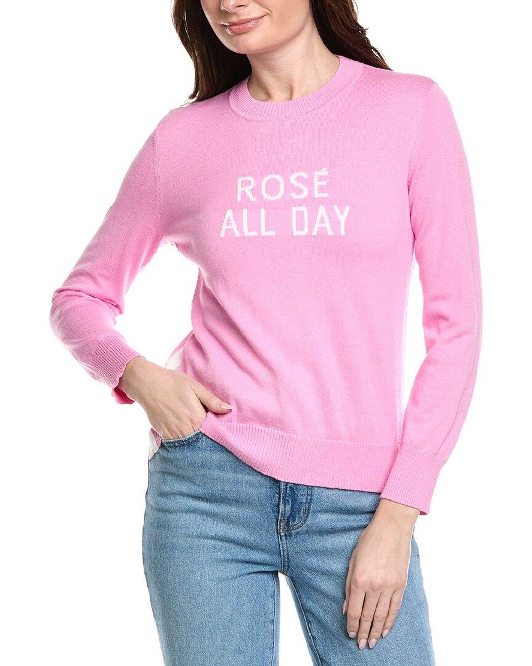 Hannah Rose Pink Let's Toast Cashmere-Blend Sweater