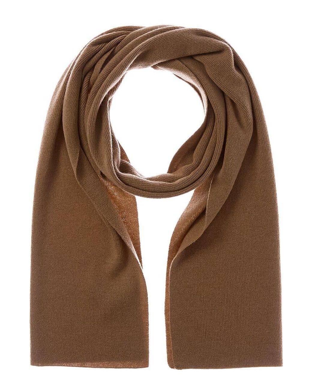Sofiacashmere Brown Sofiacashmere Full Needle Rib Wool & Cashmere-Blend Scarf