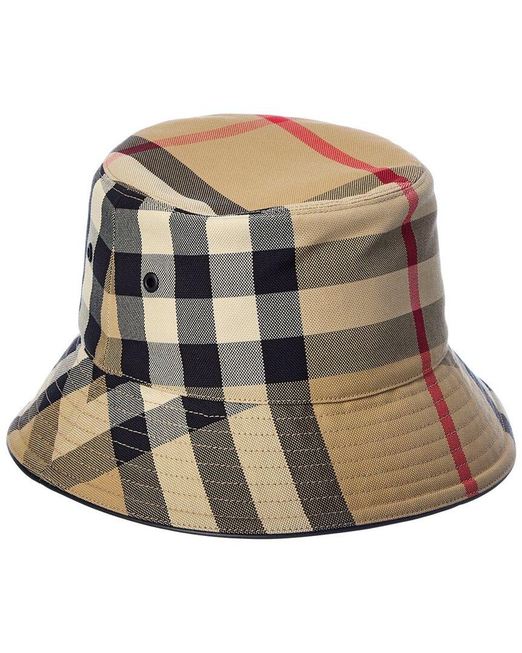 rijst drie Goodwill Burberry Vintage Check Bucket Hat in Natural | Lyst