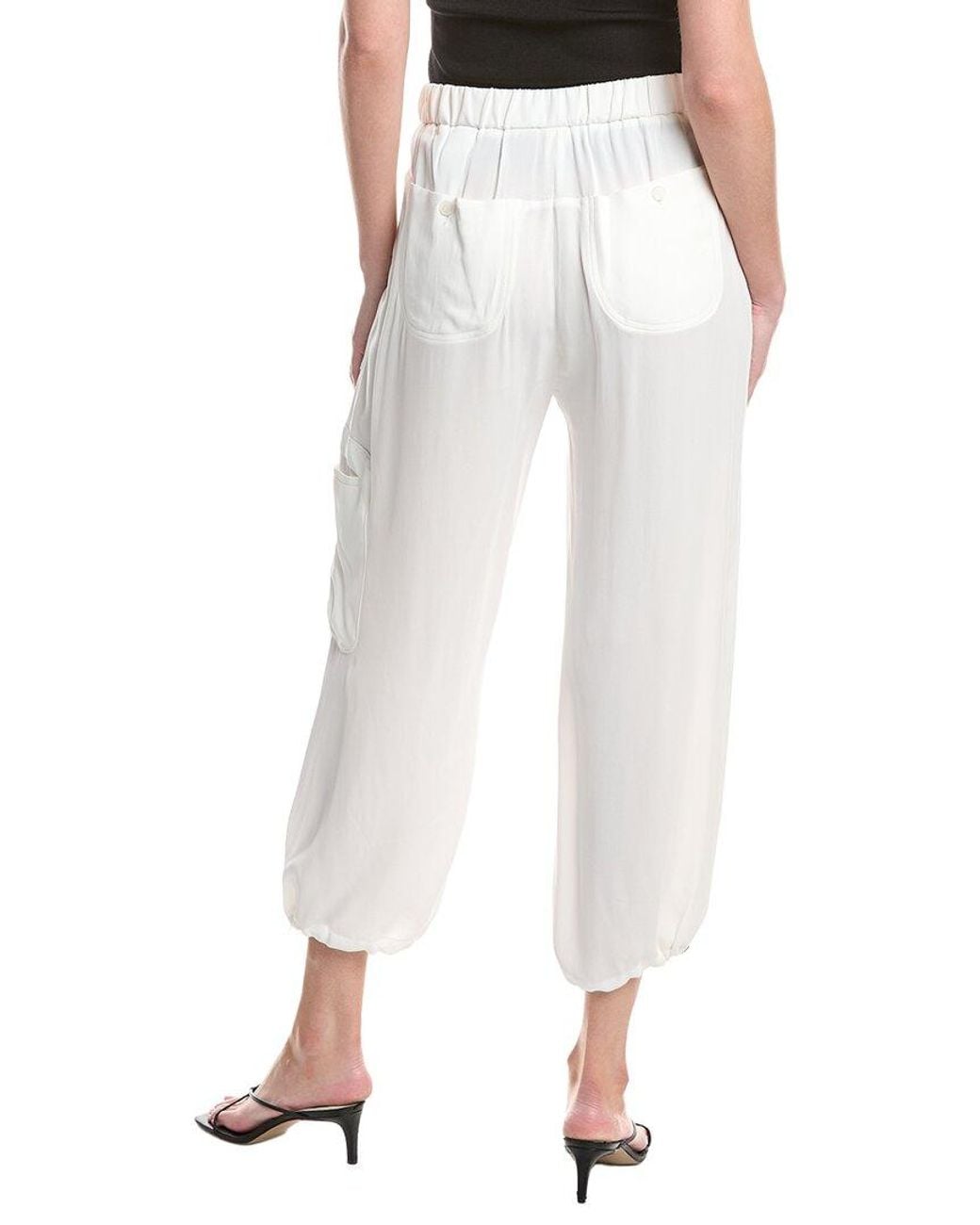 Fabiana Filippi White Georgette Cargo Trouser