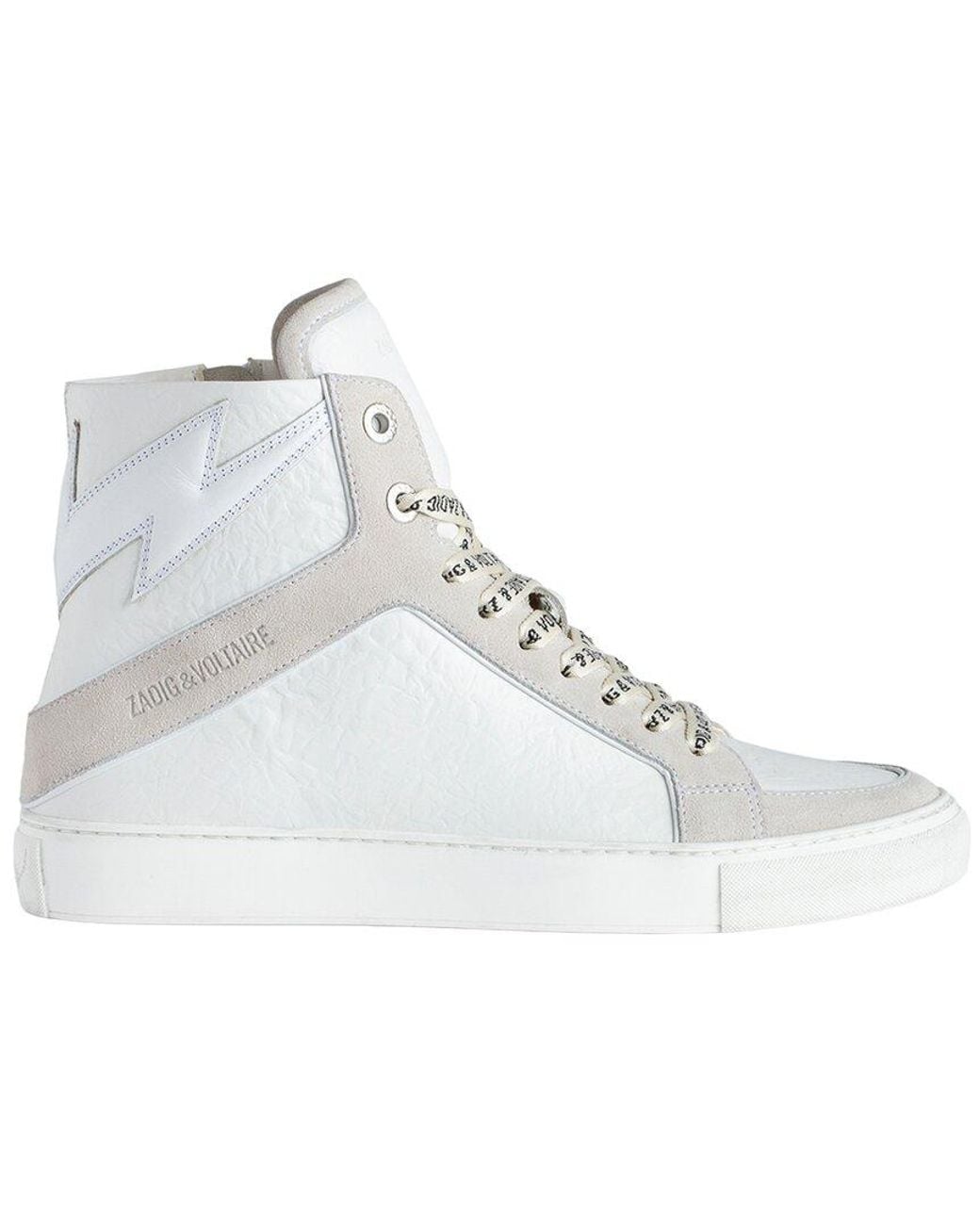 Zadig & Voltaire Natural High Flash Wrinkle Leather Sneaker