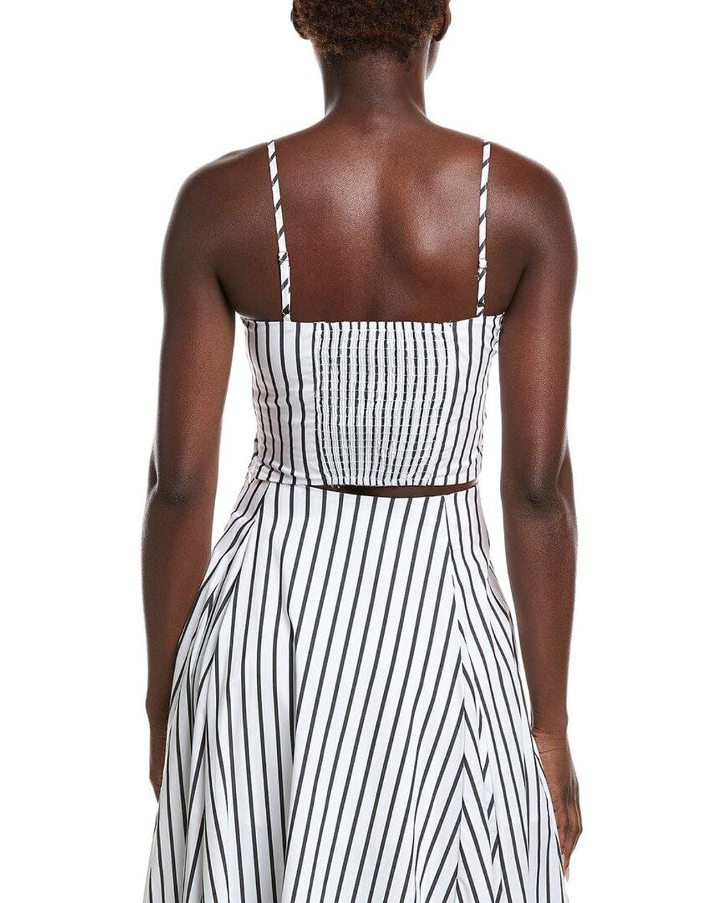 Gracia White Striped Bralette Top