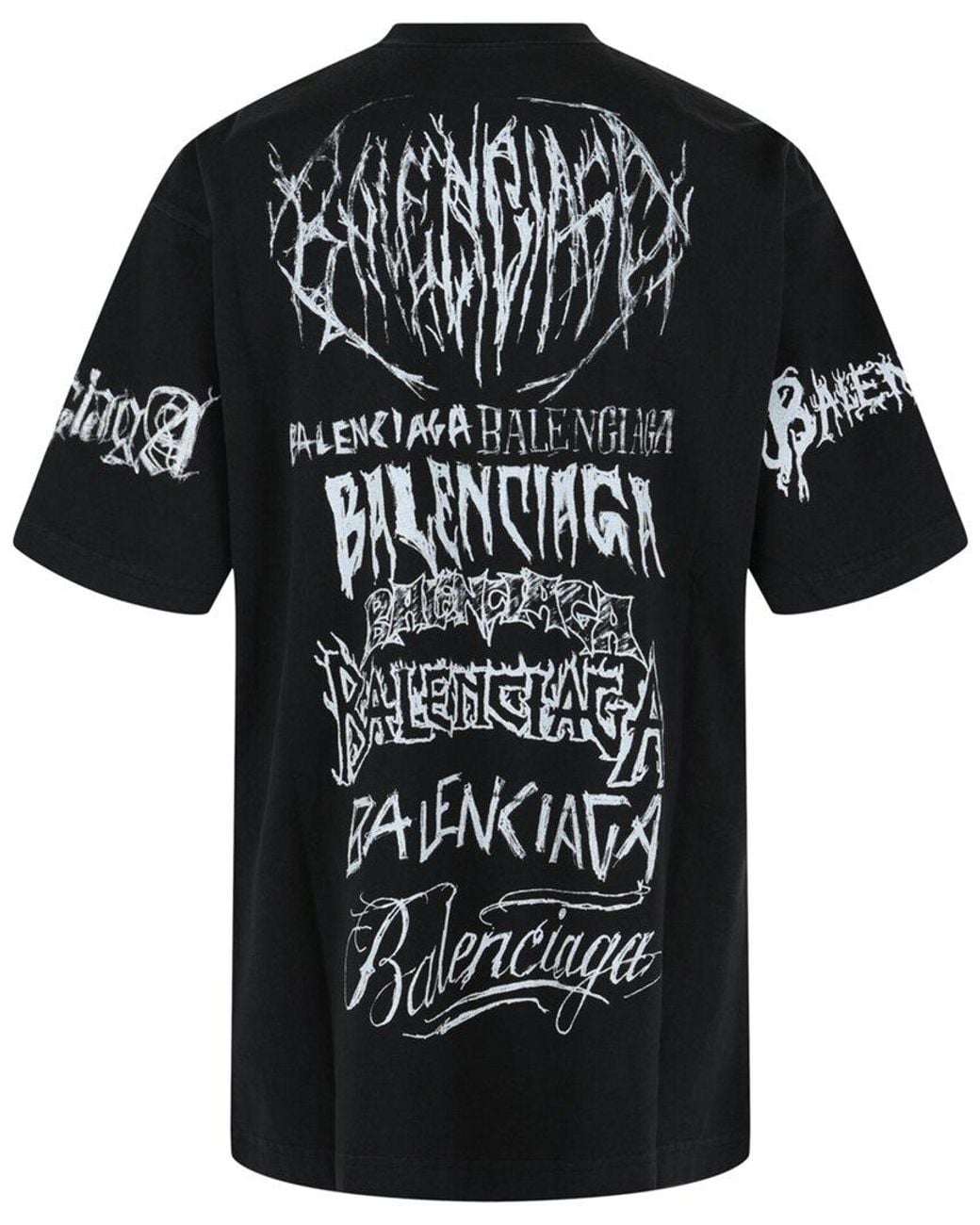 Balenciaga Black Diy Metal Vintage T-Shirt for men