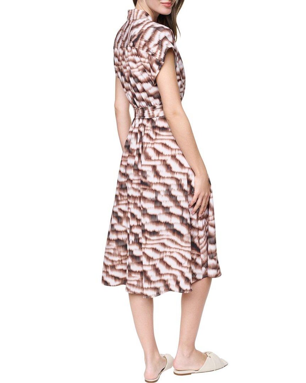 DKNY Multicolor Faux Wrap Midi Dress