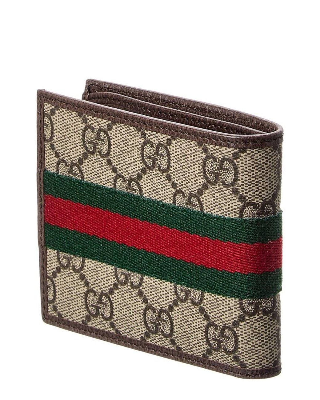 Gucci Gray Ophidia Gg Supreme Canvas & Leather Bifold Wallet for men