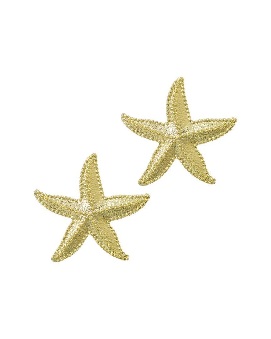 Adornia Metallic Oversized Shell Stud Earrings