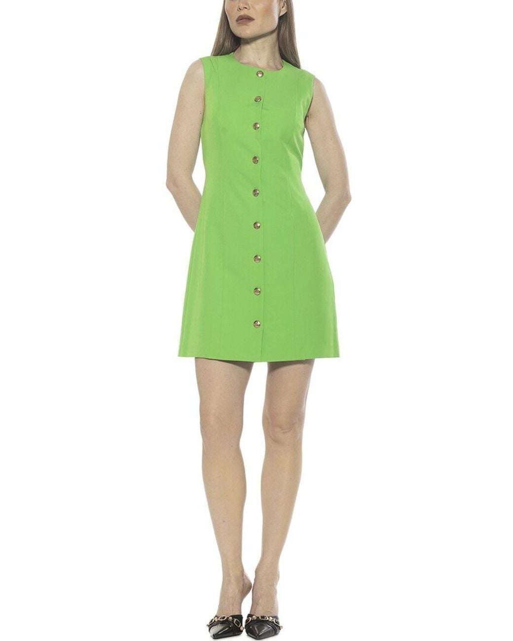 Alexia Admor Green Bridgette Shirtdress