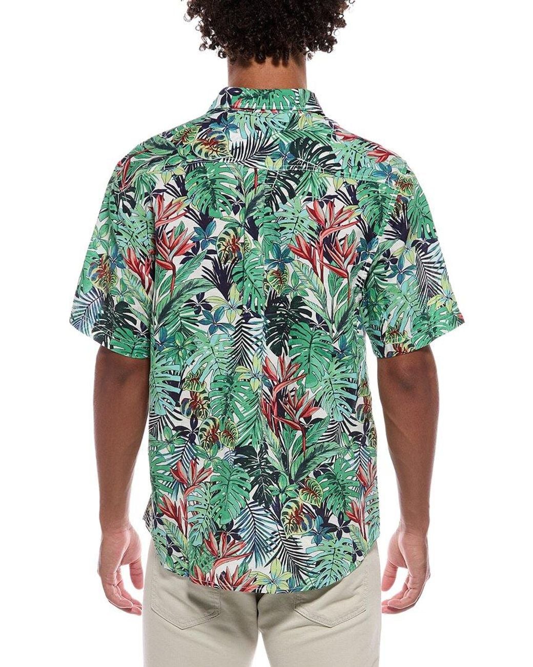 Tommy Bahama Green Verde Gardens Linen-Blend Shirt for men