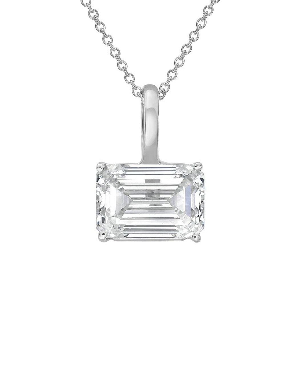 Diana M White 14K 6.00 Ct. Tw. Lab-Grown Diamond Solitaire Pendant