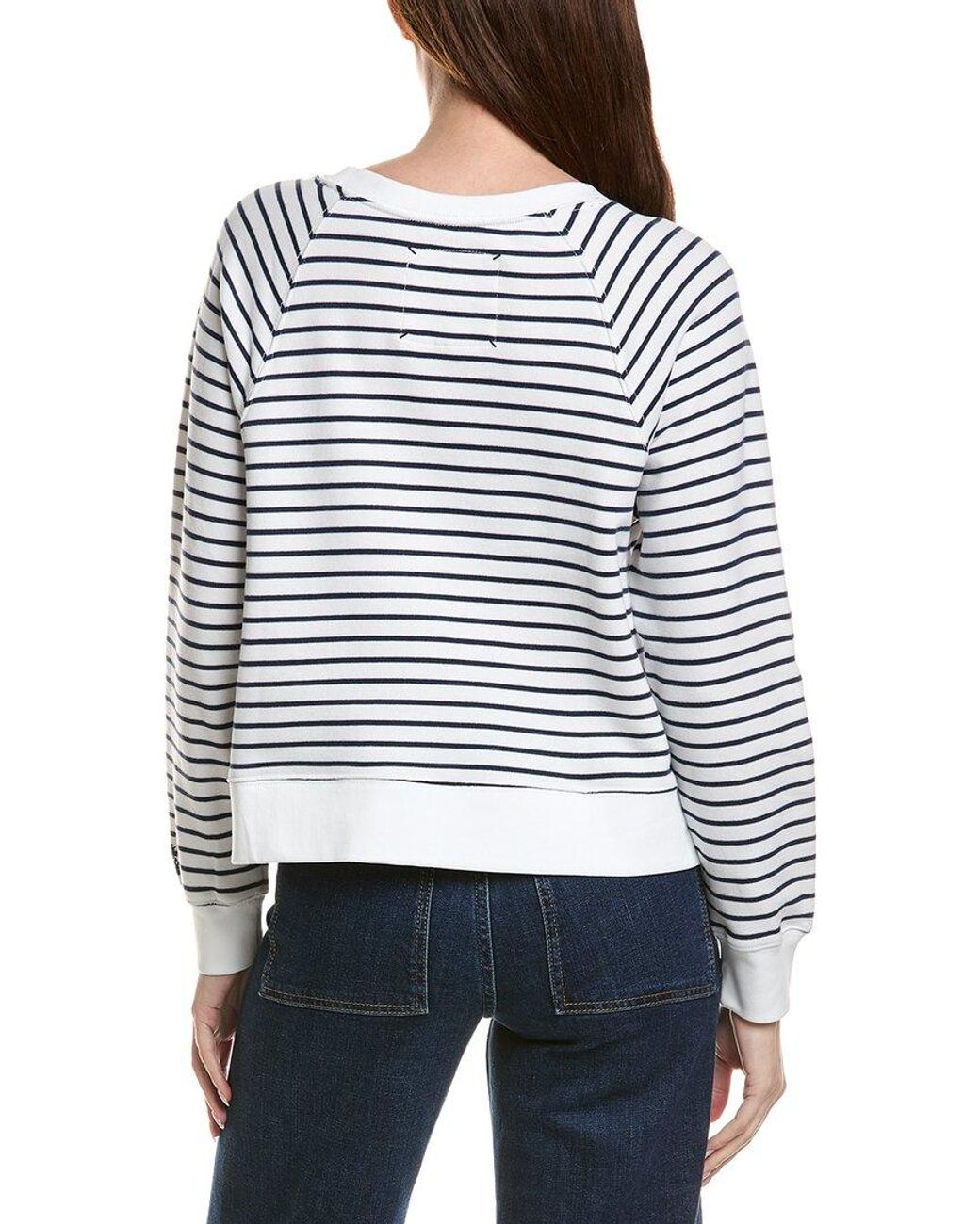 Tommy Bahama Gray Marina Del Mar Stripe Crewneck Sweatshirt