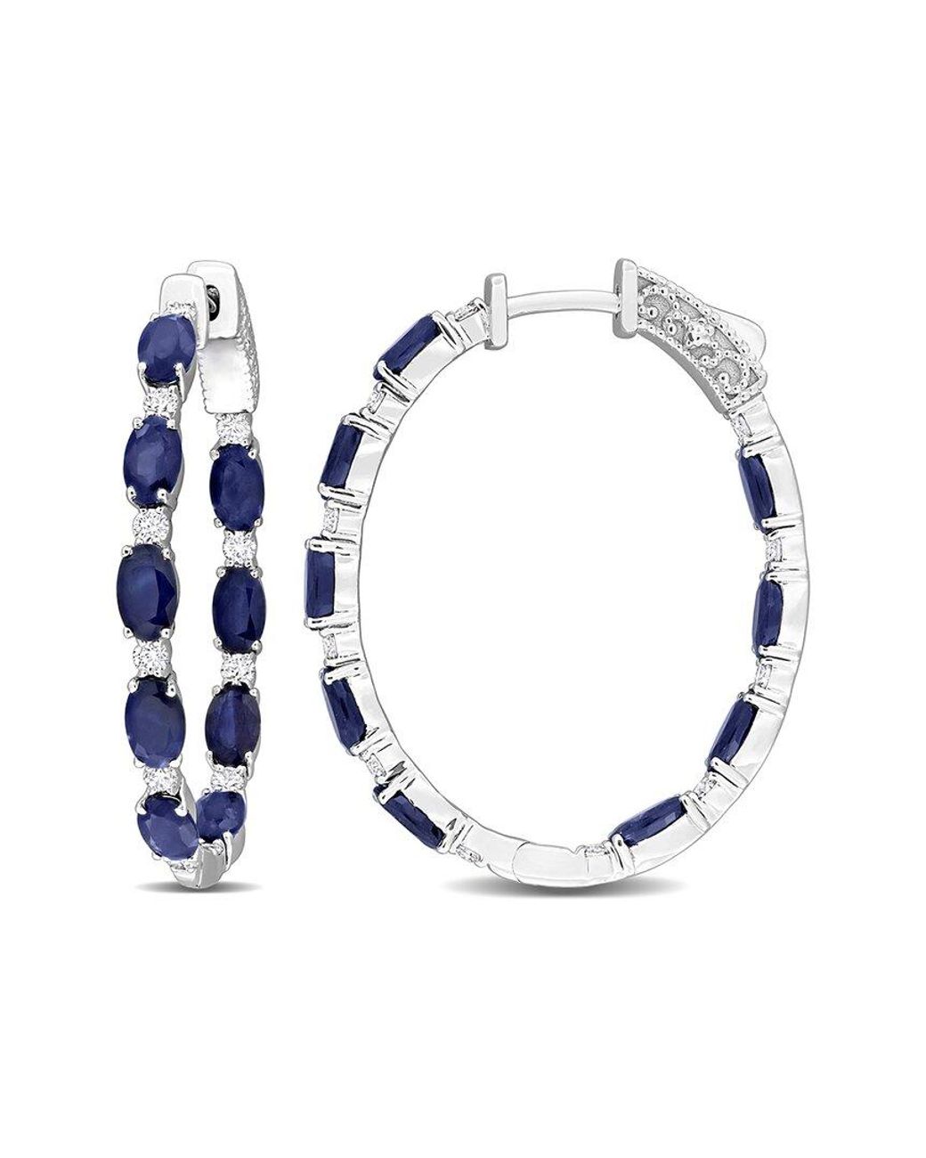 Rina Limor Blue 14k 6.06 Ct. Tw. Diamond & Sapphire Hoops