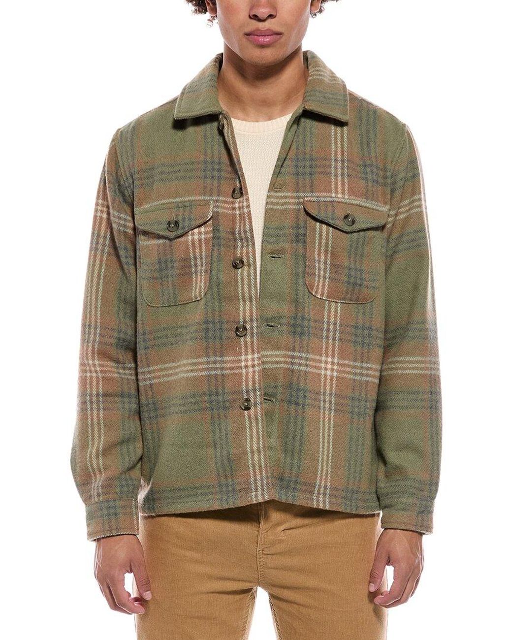 Vintage 1946 Green Buffalo Plaid Shirt Jacket for men