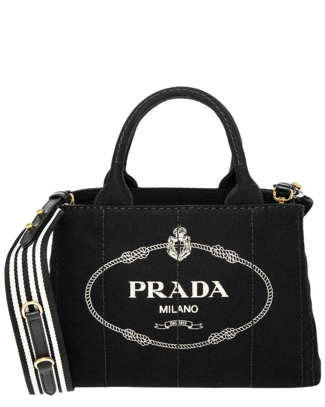 Prada small canvas shopper sale