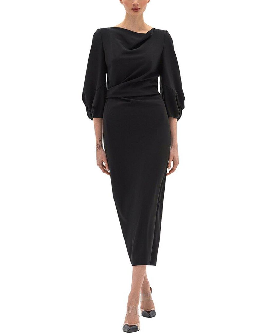 BGL Black Wool-Blend Midi Dress