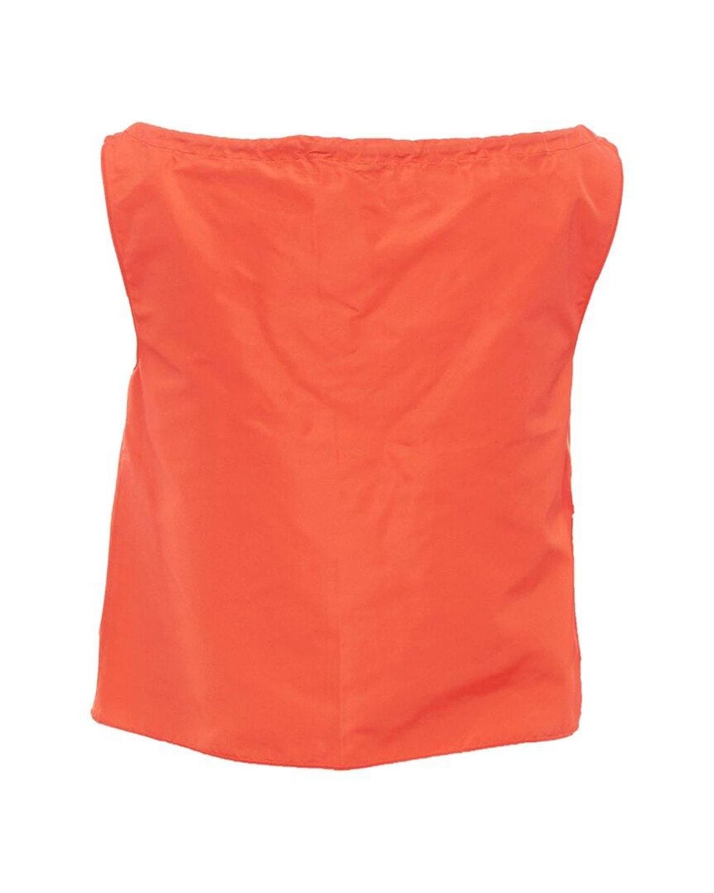 Miu Miu Red 1990's Nylon Drawstring Leather Trim Cropped Tank, Size It (Authentic Pre-Loved)