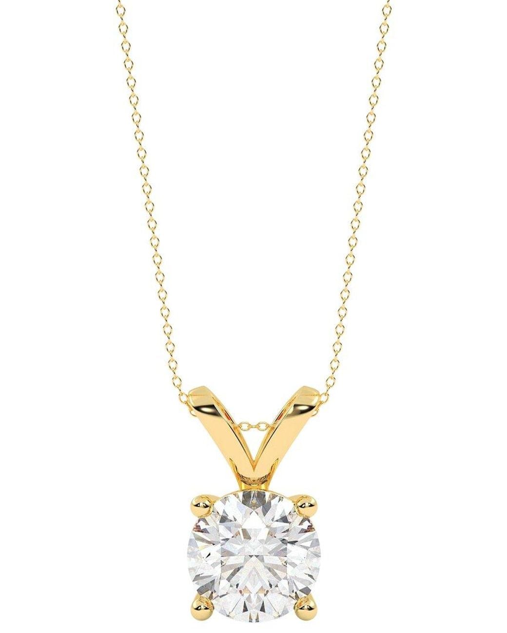 Diamond Select Cuts Metallic 14K 1.00 Ct. Tw. Diamond Pendant Necklace