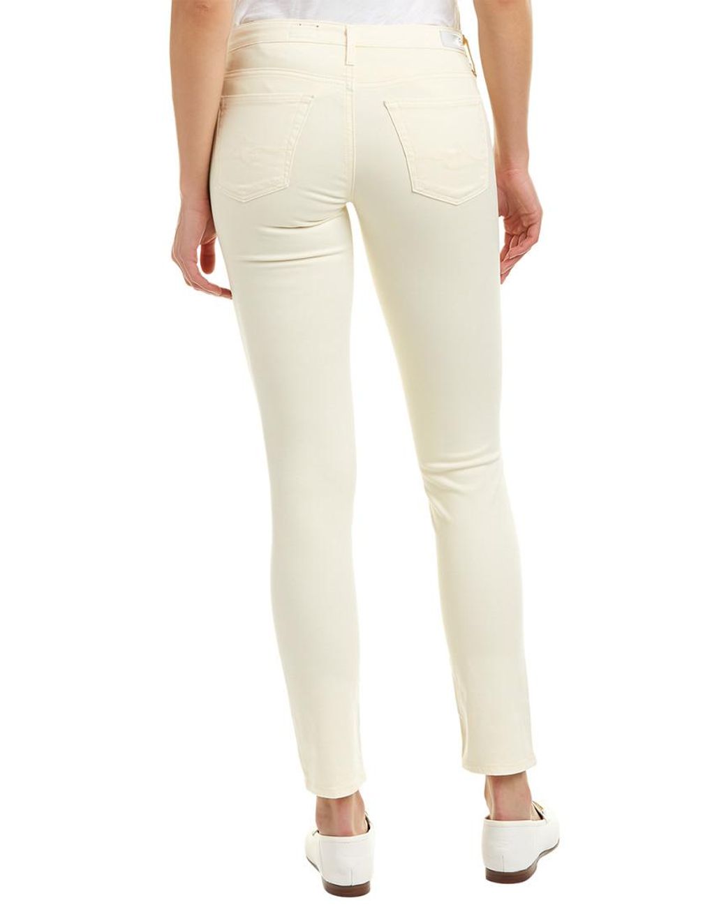 AG Jeans Women's White The Stilt Cream Cigarette Leg