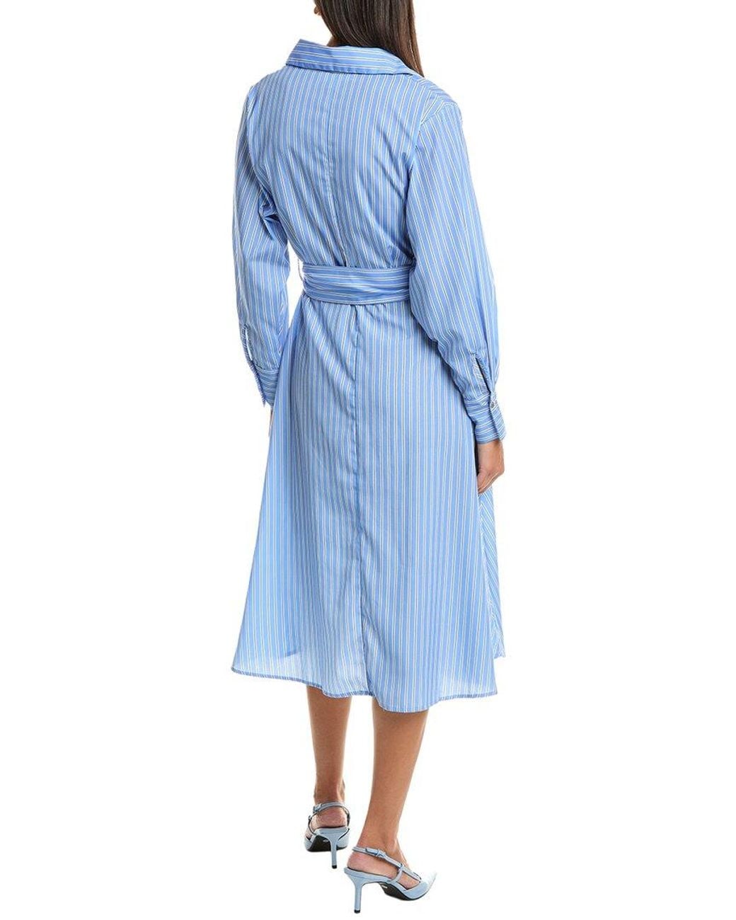 HL Affair Blue Stripe Shirtdress