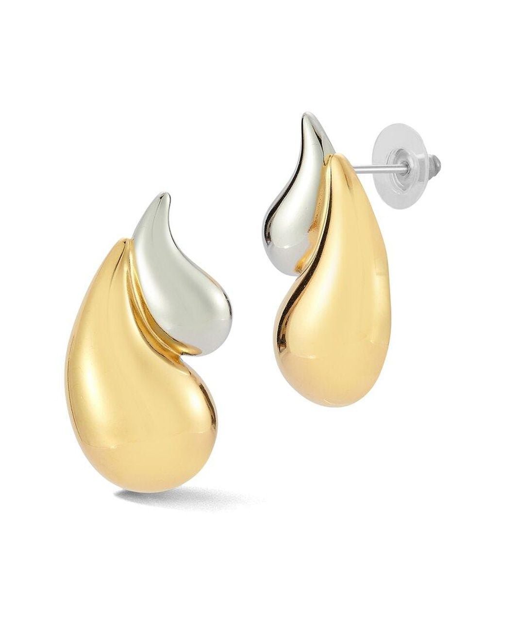 Glaze Jewelry Metallic Plated Two-Tone Sculptural Stud Earrings