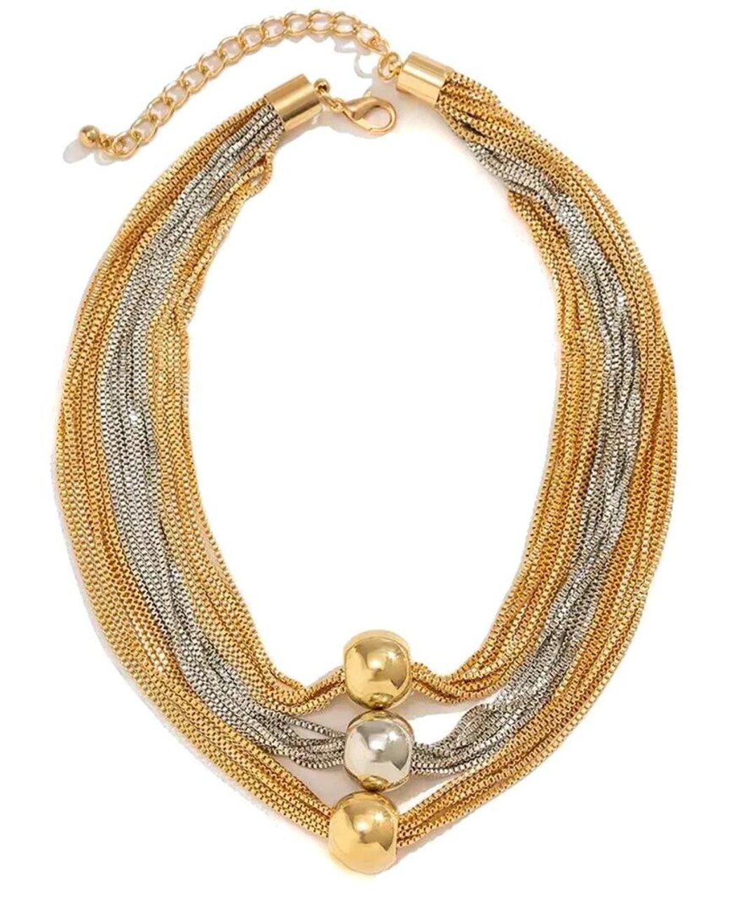 Liv Oliver Metallic 18k Plated Layer Necklace