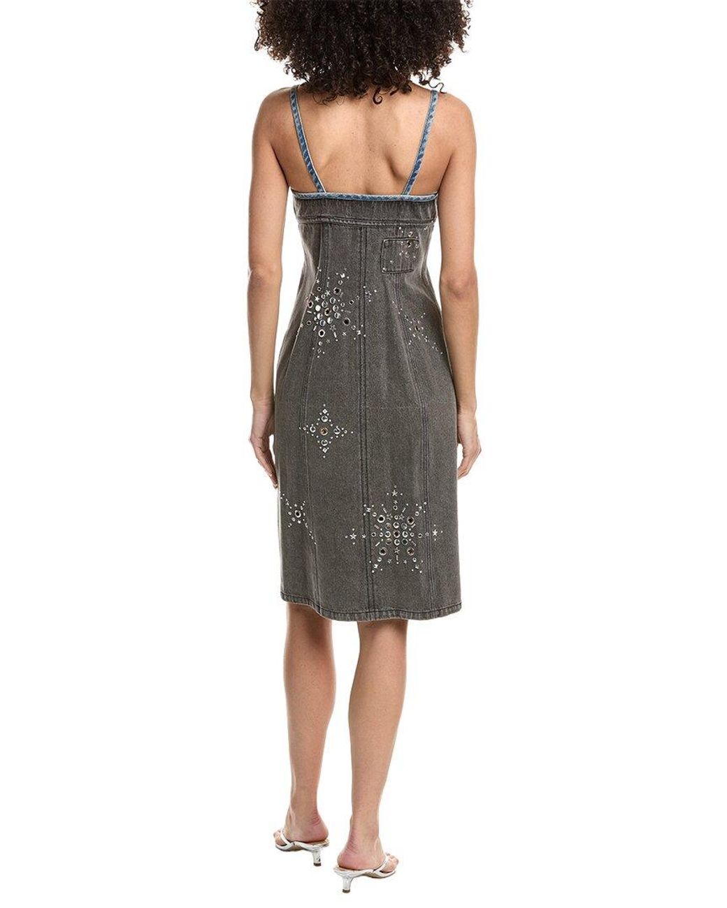 3.1 Phillip Lim Multicolor Liberty Two-Toned Denim Slip Dress