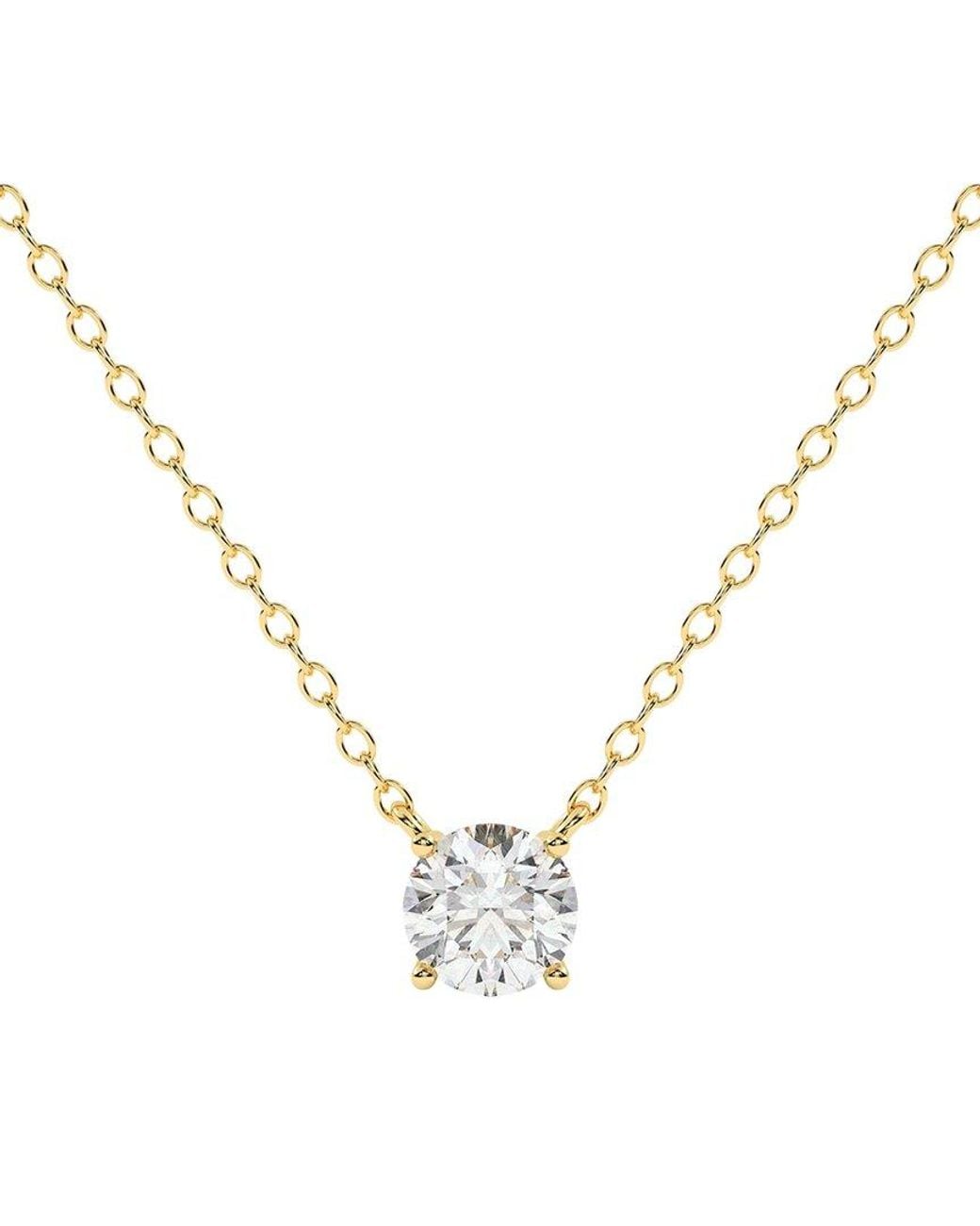 Diamond Select Cuts Metallic 14K 0.75 Ct. Tw. Diamond Pendant Necklace