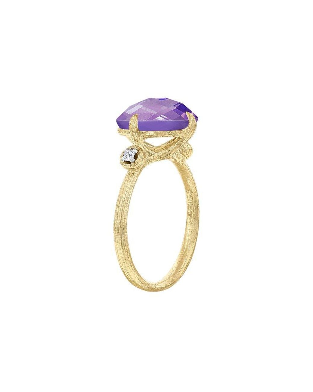 Reiss Purple 14K 3.55 Ct. Tw. Diamond & Amethyst Cocktail Ring