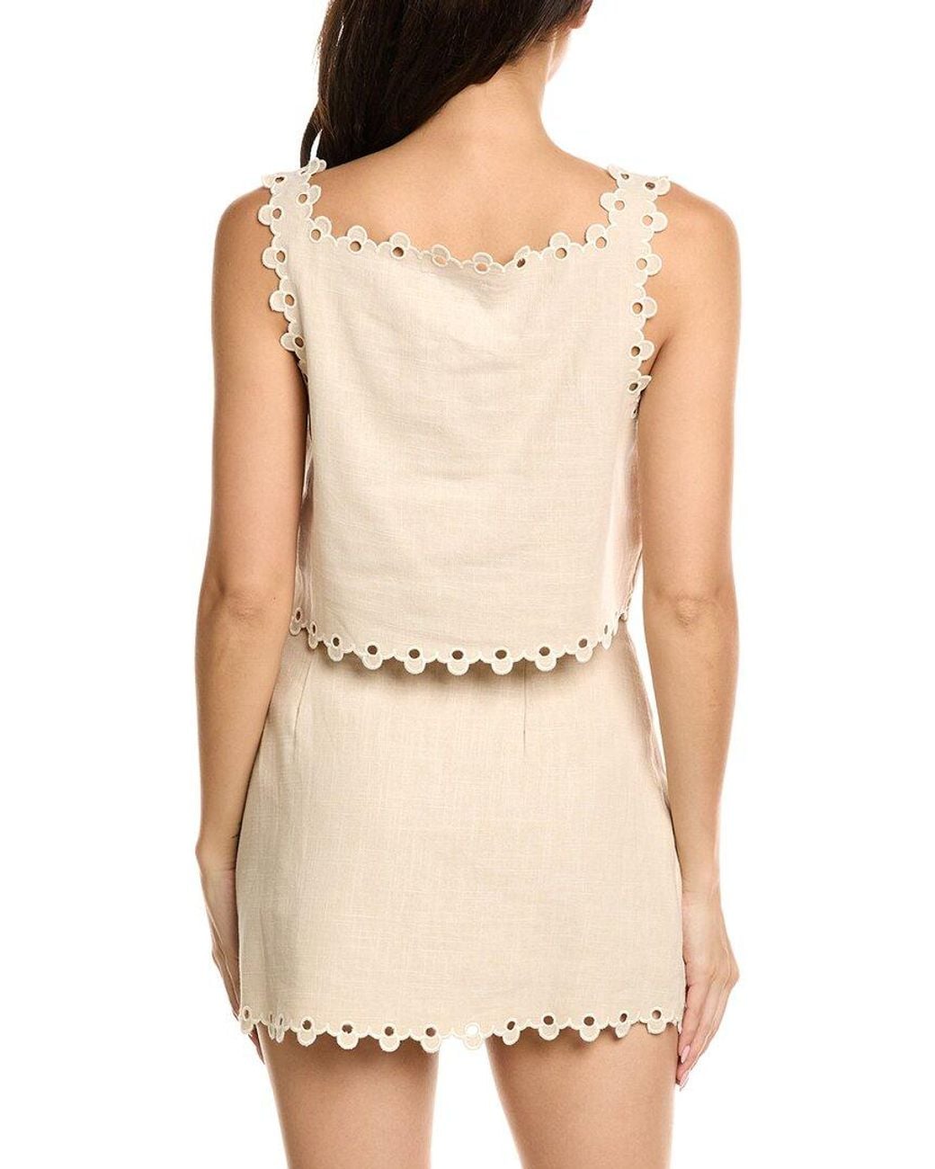 LUXE ALWAYS Natural Linen-Blend Top