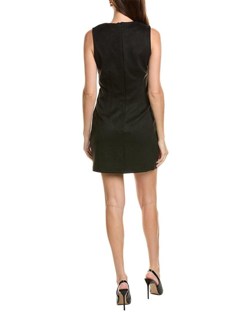 Ellen Tracy Black Faux Suede Dress