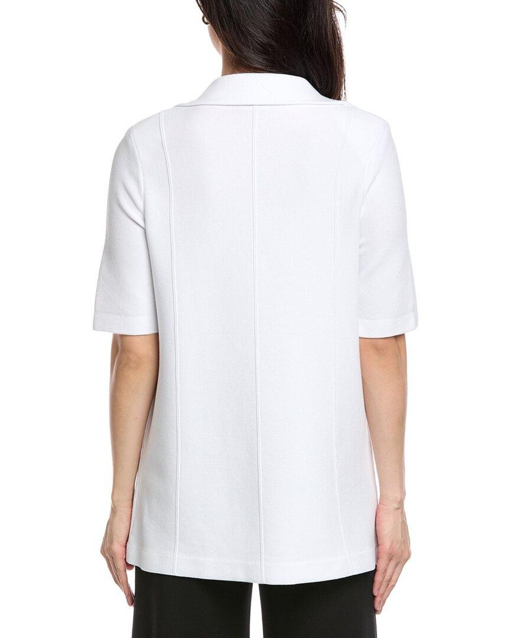 St. John White Double-Breasted Knit Blazer