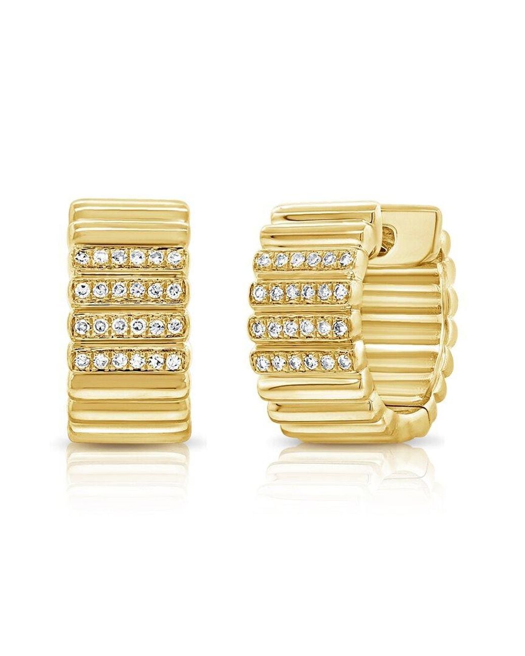Sabrina Designs Metallic 14k 0.12 Ct. Tw. Diamond Hoop Earrings