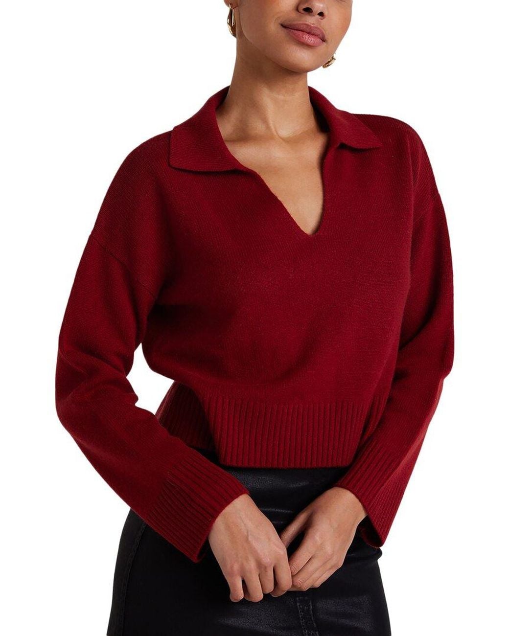 Bella Dahl Red Wool & Cashmere-Blend Sweater
