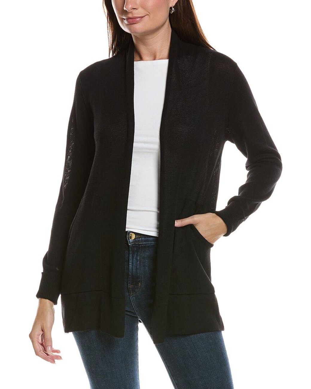 Gretchen Scott Black Open Cardigan Sweater