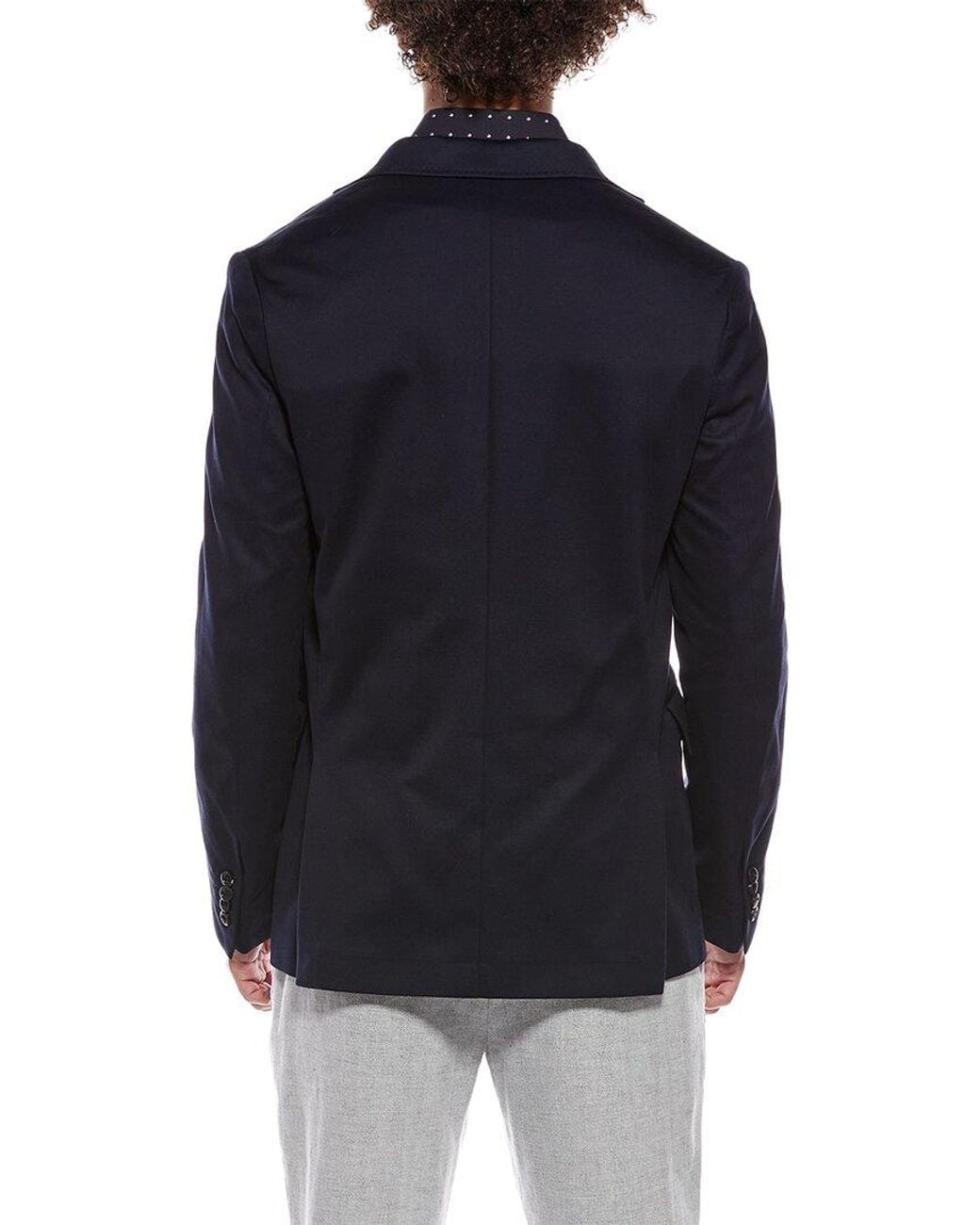 Brioni Blue Solid Blazer for men