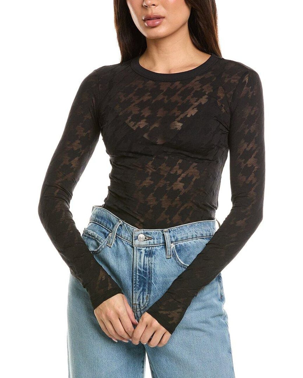 Rag & Bone Black Valencia Houndstooth T-Shirt