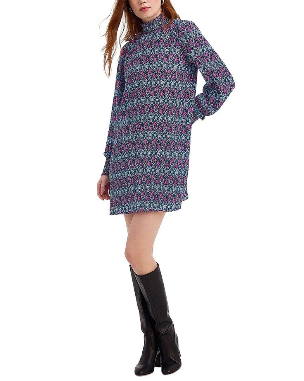 Draper James Blue Long-Sleeve Shift Dress