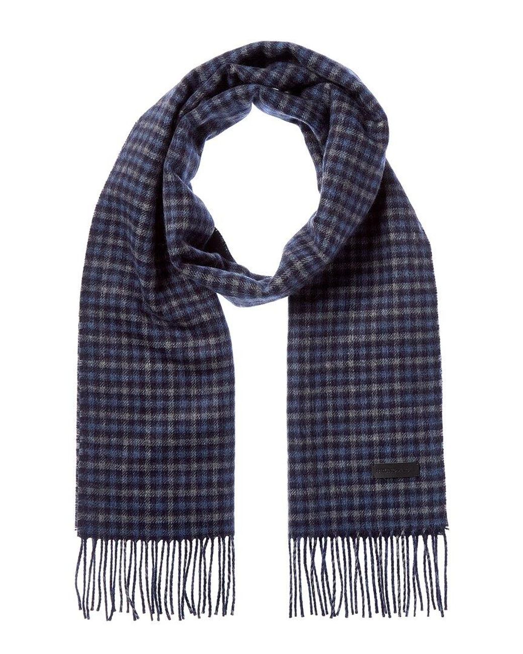 Bruno Magli Blue Silk & Cashmere-Blend Scarf for men