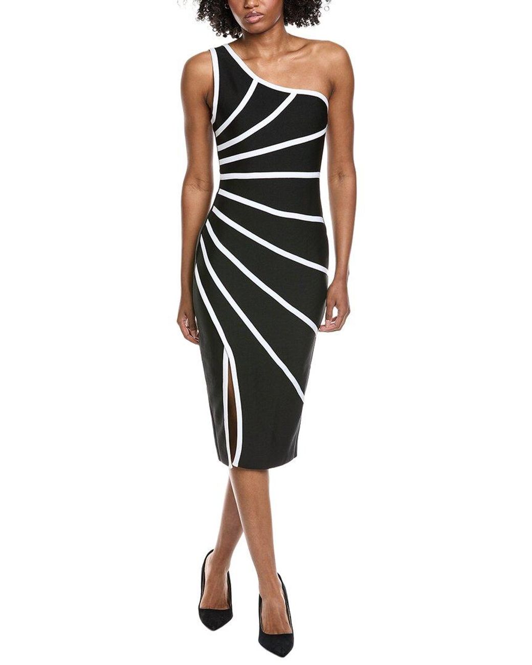 Gracia Black One-Shoulder Sheath Dress