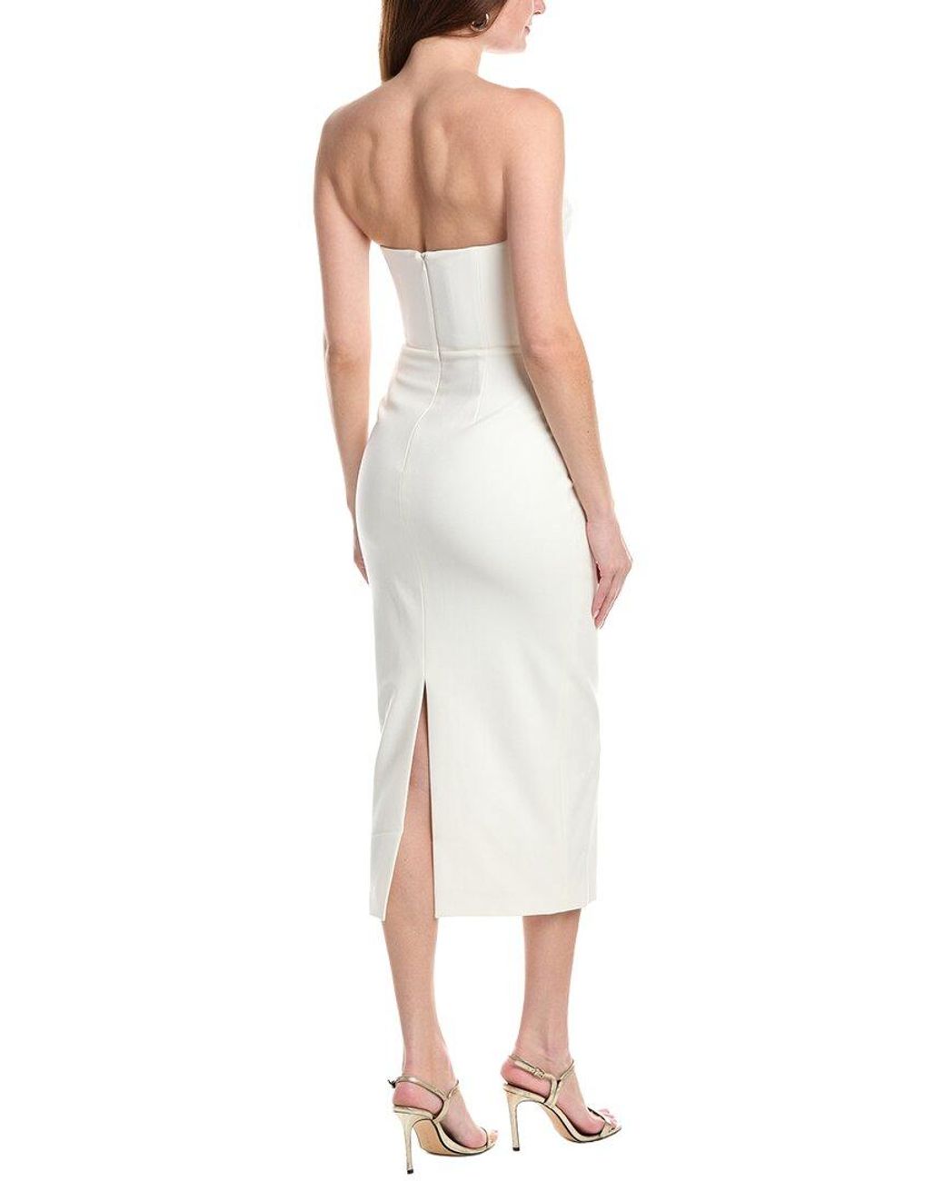 Sans Faff White Evening Midi Dress