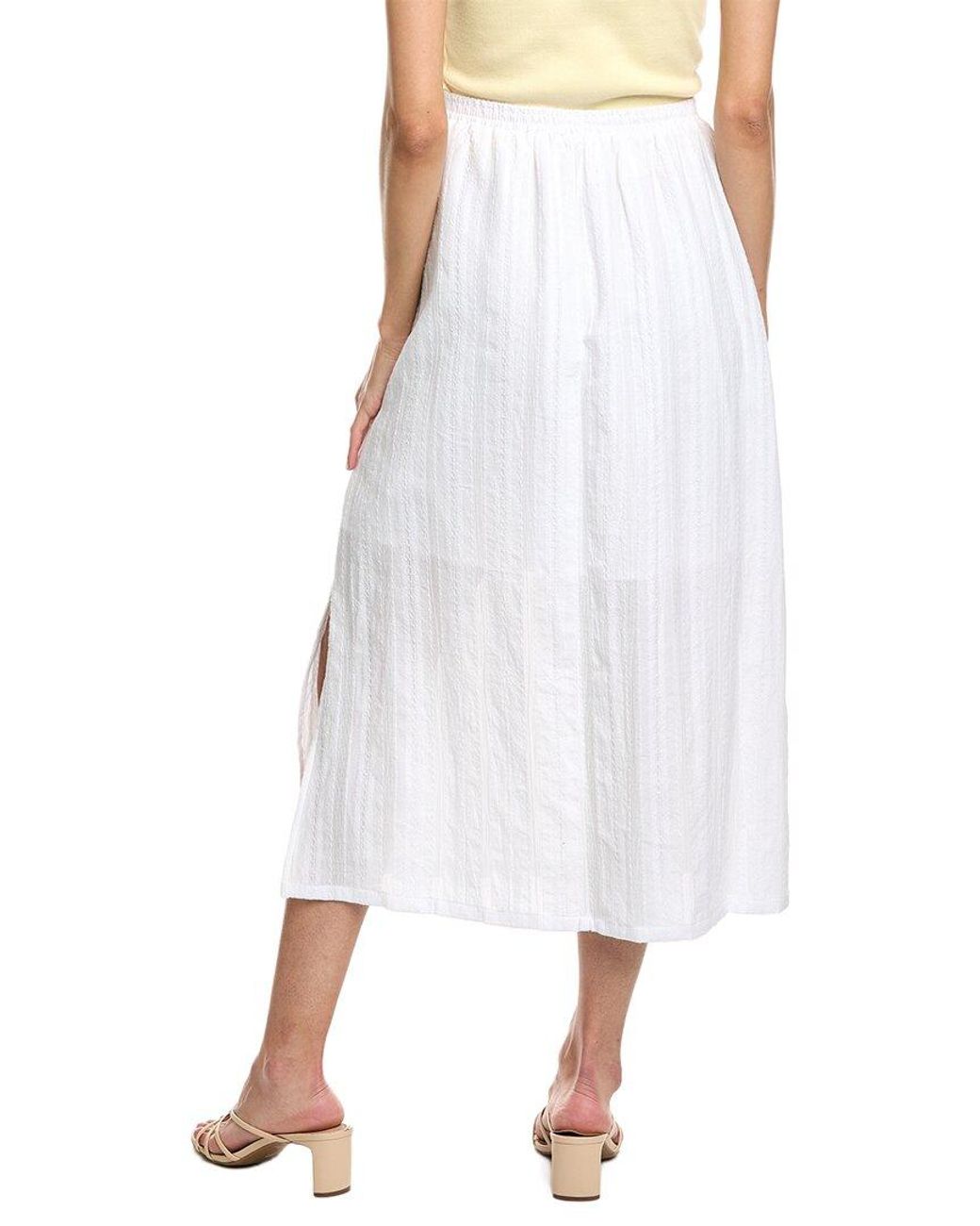 Splendid White Woven Jacquard Midi Skirt