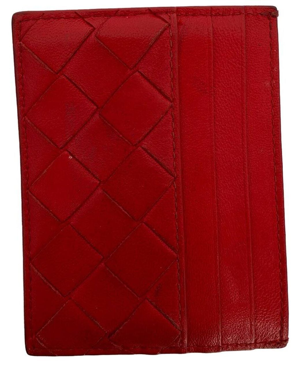 Bottega Veneta Red Leather Card Holder (Authentic Pre-Loved)