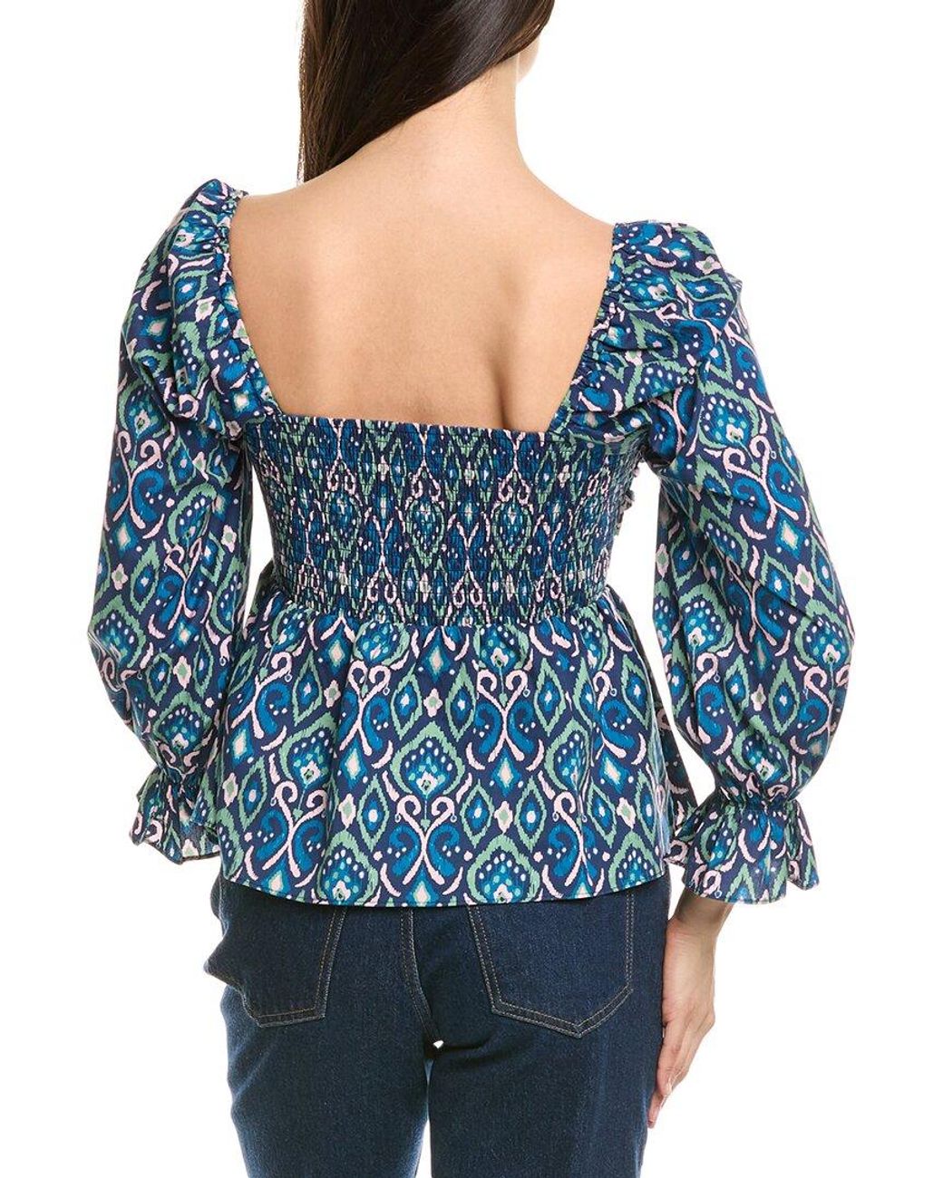 Sail To Sable Blue Bow Front Top