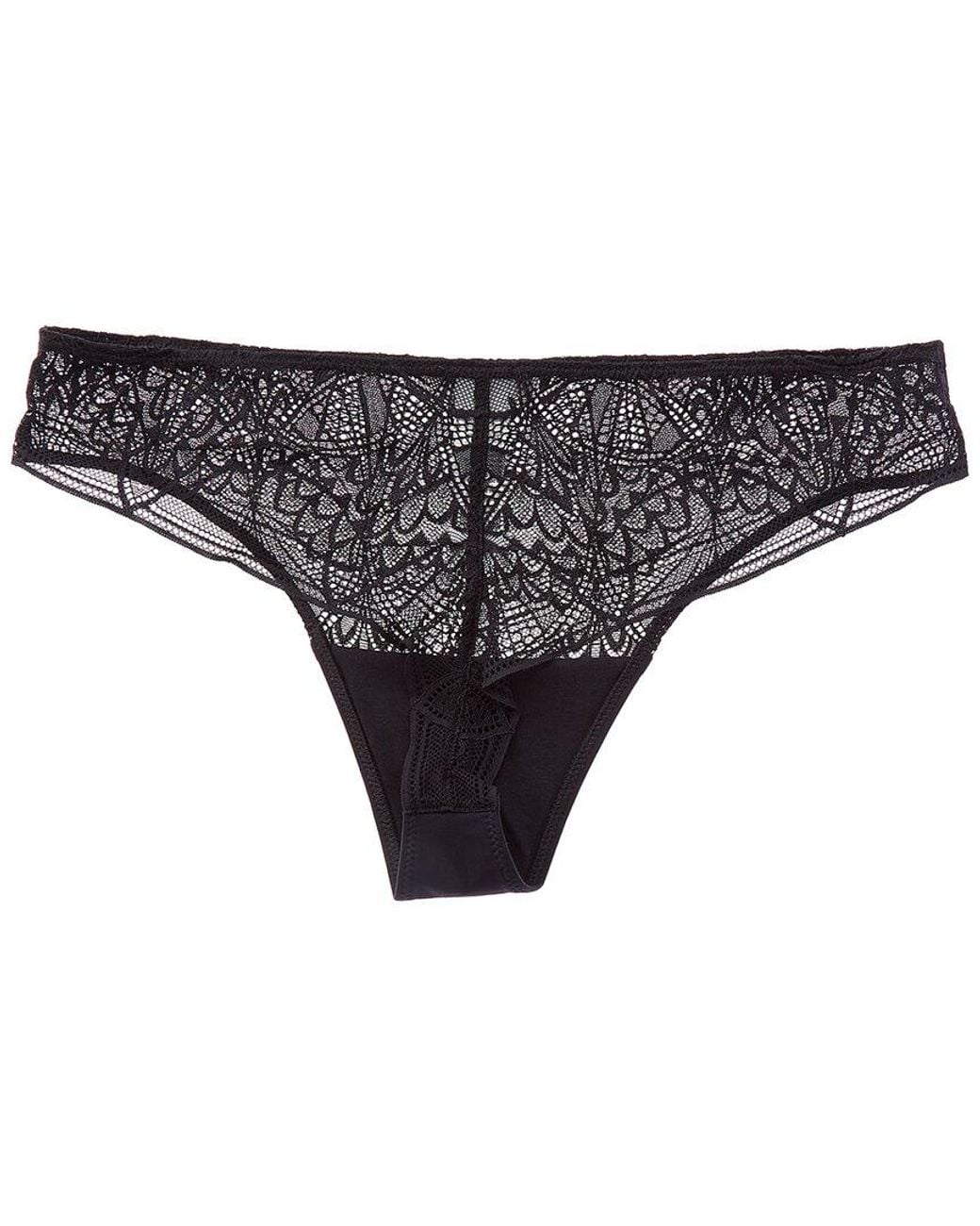 Hanro Gray Holly Lace Brazilian Panty
