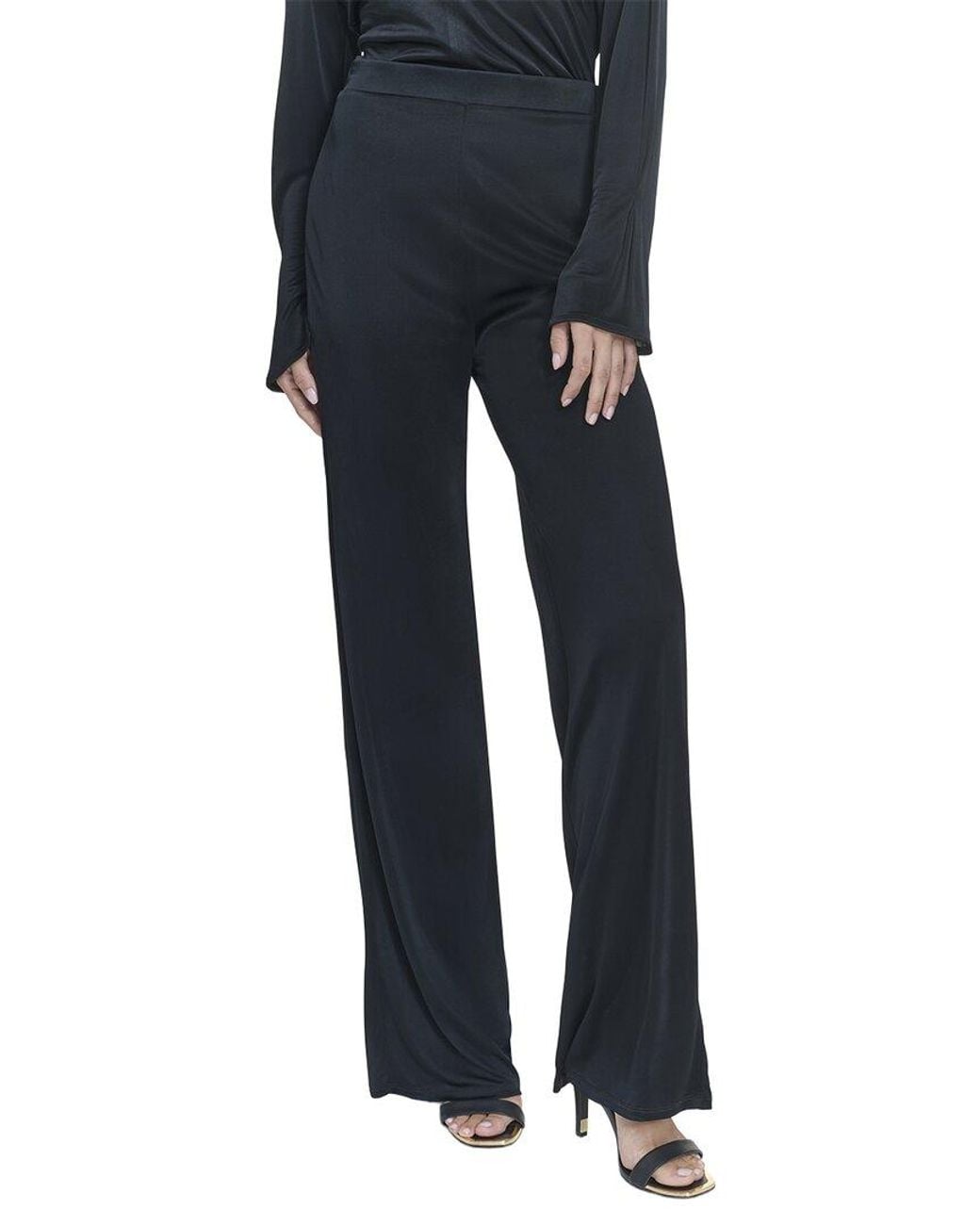 Halston Heritage Blue Satin Pull On Pant