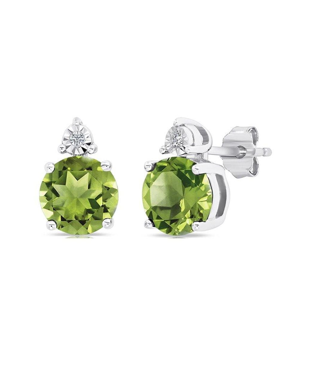 MaxColor Green 2.20 Ct. Tw. Peridot Stud Earrings